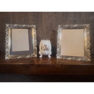Vintage ornate filigree gold 8x10 picture frames set of 2